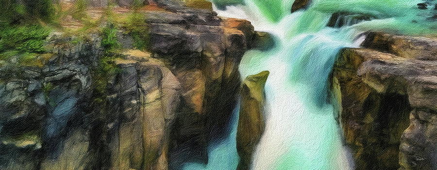Sunwapta Waterfall - Jasper National Park Canada Digital Art by Russ Harris