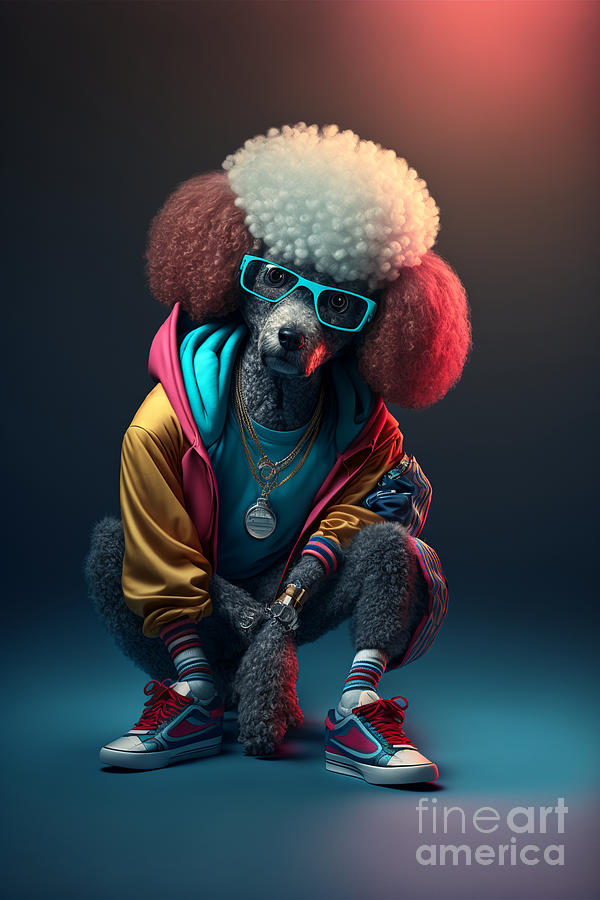 Sup Dawgg Poodle Mixed Media by Jay Schankman