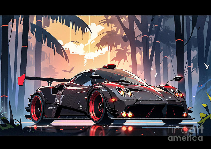 Super car Pagani Huayra BC 1 Drawing by Destiney Sullivan - Fine Art ...