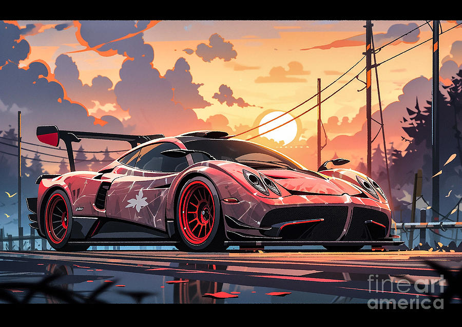 Super car Pagani Huayra BC 3 Drawing by Destiney Sullivan - Fine Art ...