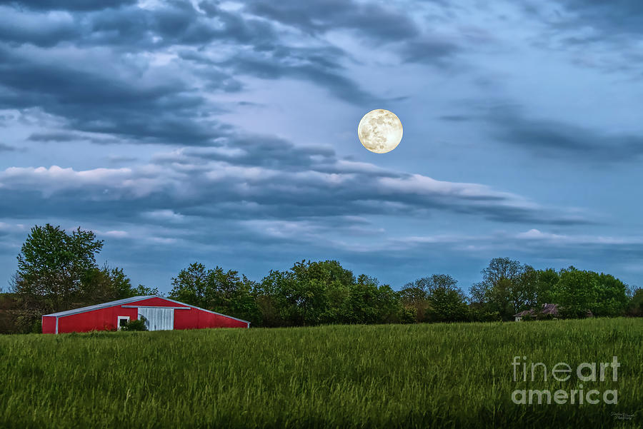 Super Flower Moon Over A Barn Photograph by Jennifer White