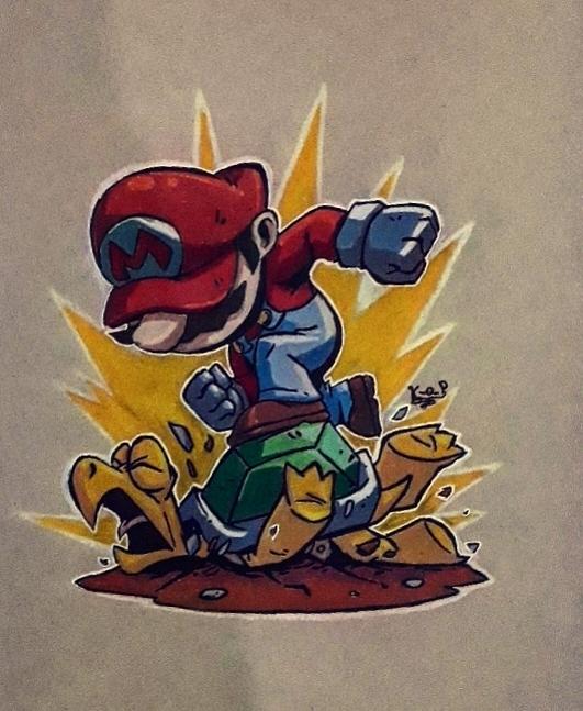 I found this beautiful drawing of Mario and thought you guys might  appreciate it. Credits: @ArtByAnnee on Twitter : r/MarioKartTour