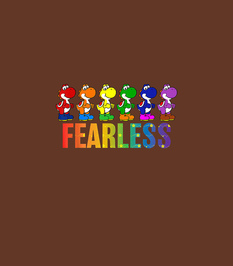 Super Mario Pride Yoshi Fearless Rainbow Line Up by Tomasw Liv