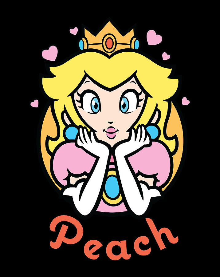 Super Mario Princess Peach Circle Portrait Logo Digital Art by Naomi Carter