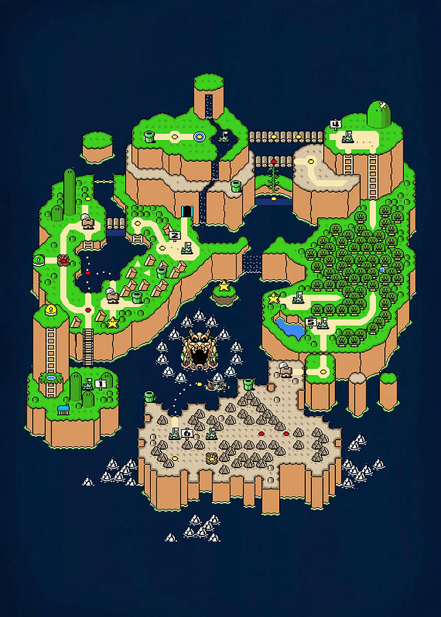 Super Mario World Map Poster