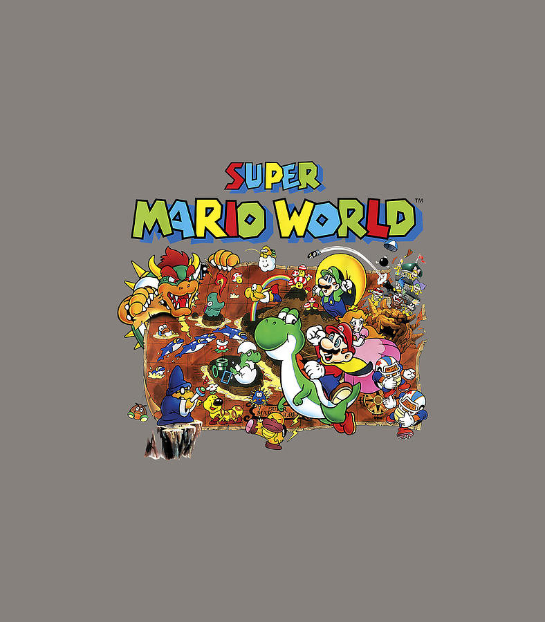 Super Mario World Retro Map Graphic Digital Art by Beaude Gracey