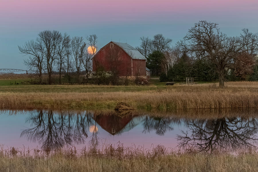 Super Moon and Barn Series #1 Photograph by Patti Deters