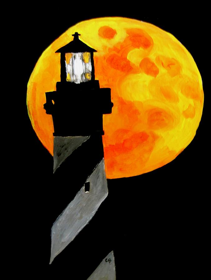 Sunset Painting - Super Moon by Carol Blackhurst