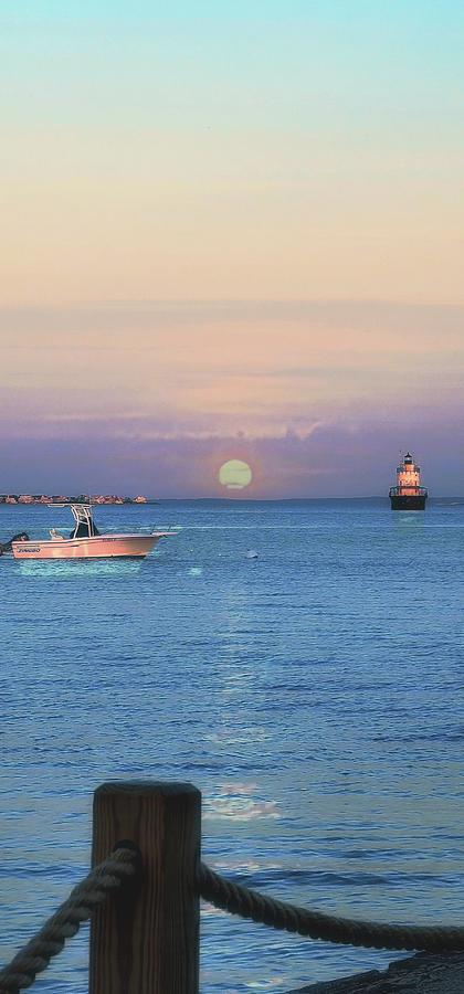 Super Moon Over New Bedford  Photograph by Kathy Barney