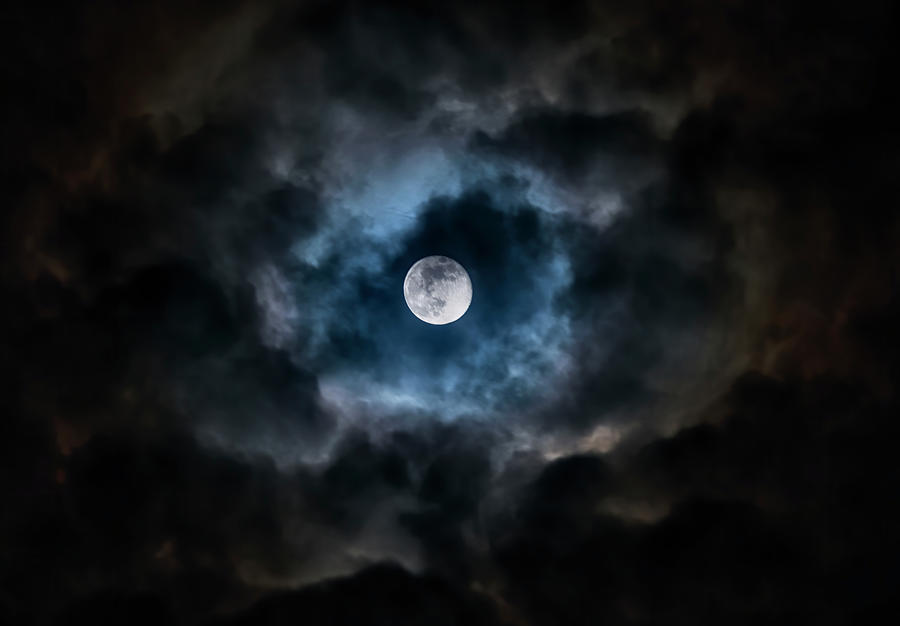 Super Moon PeakingThrough The Clouds  Photograph by Saija Lehtonen