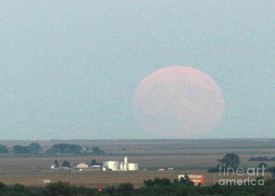 Super Moon  Rise Over Rt 80 Photograph