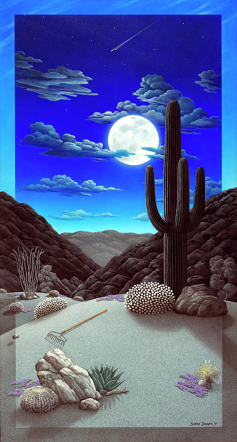 Super Moon Rising Painting by Snake Jagger