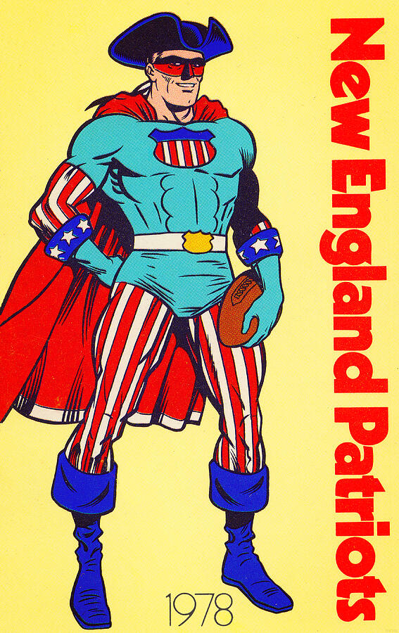 Super Patriot 1978 New England Patriots Poster  Mixed Media by Row One Brand