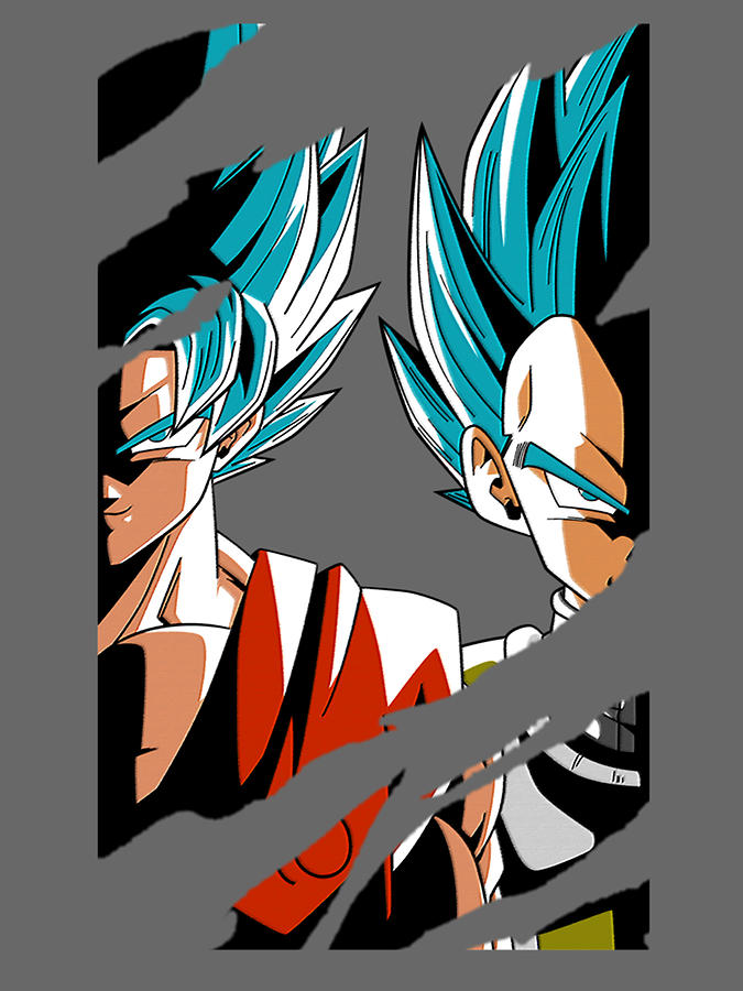 Super Saiyan Blue Goku And Vegeta Digital Art by Manuel Jacquemin ...