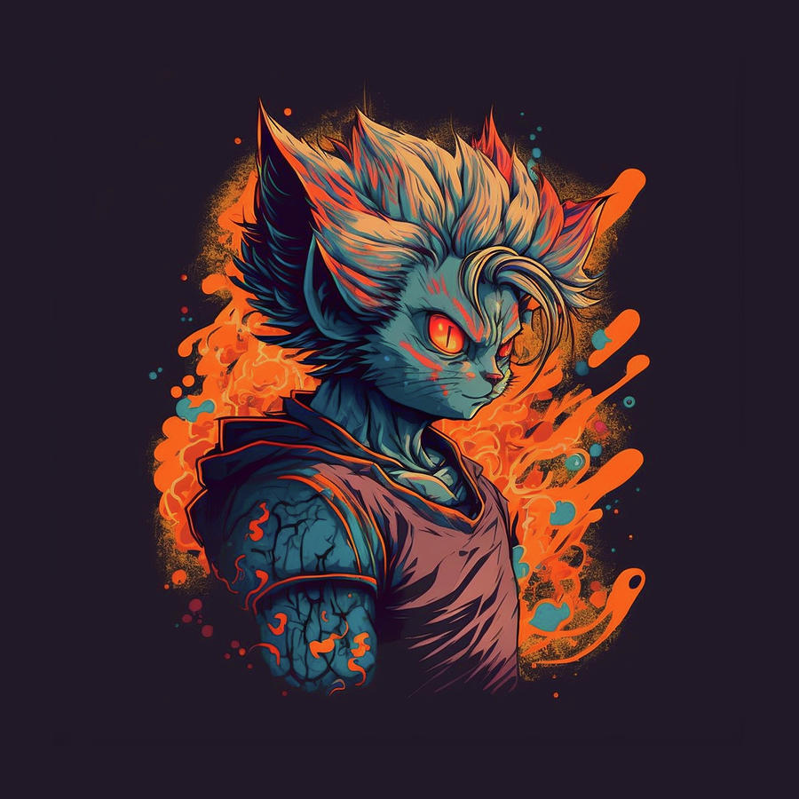 Super Saiyan Cat Digital Art by Kini Studio - Fine Art America