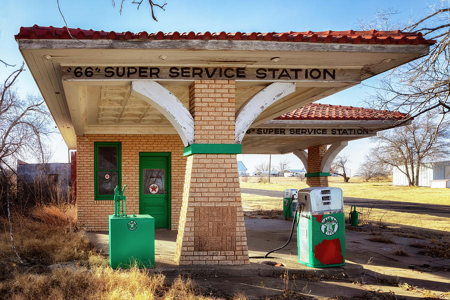 Super Service Station - Alanreed Texas - Route 66 Photograph by Susan Rissi Tregoning