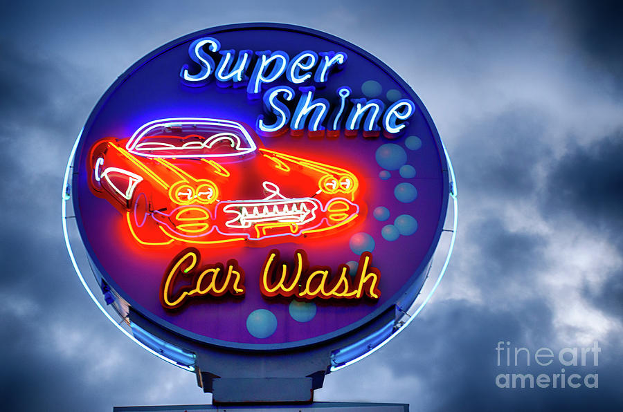 Super Shine Carwash Photograph by Bob Christopher