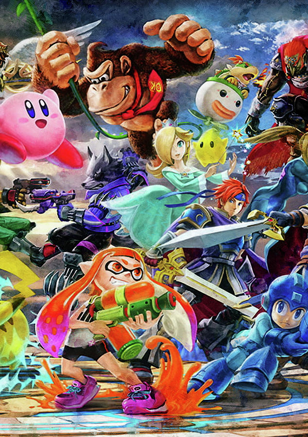 Super Smash Bros Multiposter Digital Art by Mat Pintos