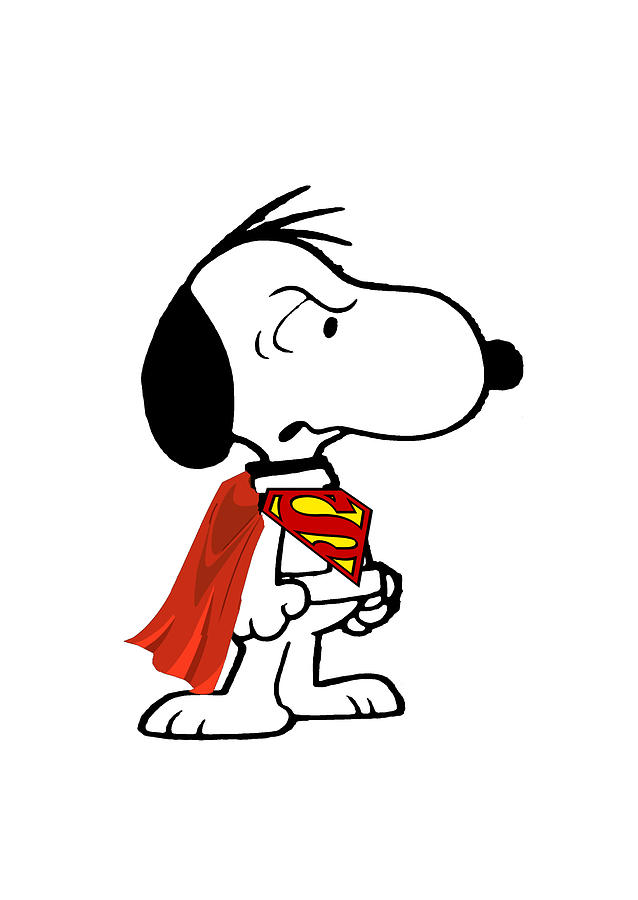 Parody Digital Art - Super Snoopy superhero Charlie Brown love by Desy Setyaningrum