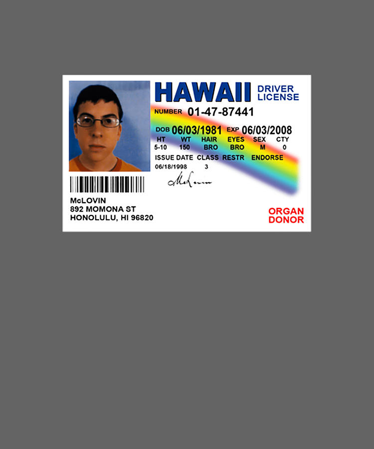 Superbad Fake ID License Tapestry - Textile by Clark Chelsea - Fine Art ...