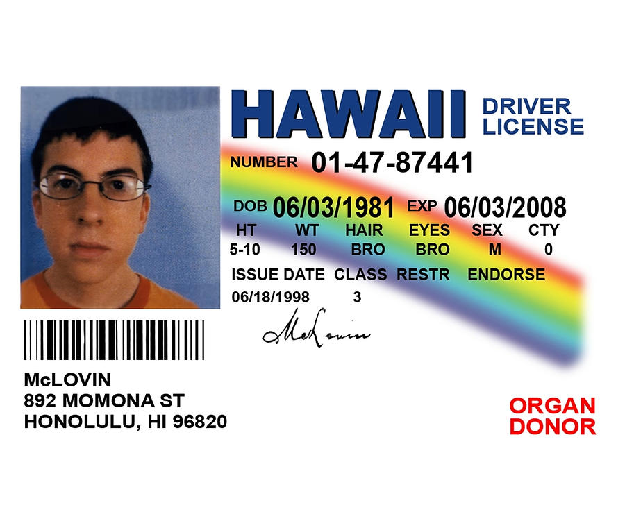 Superbad Fake ID License Tapestry Painting by Robertson Powell | Fine ...