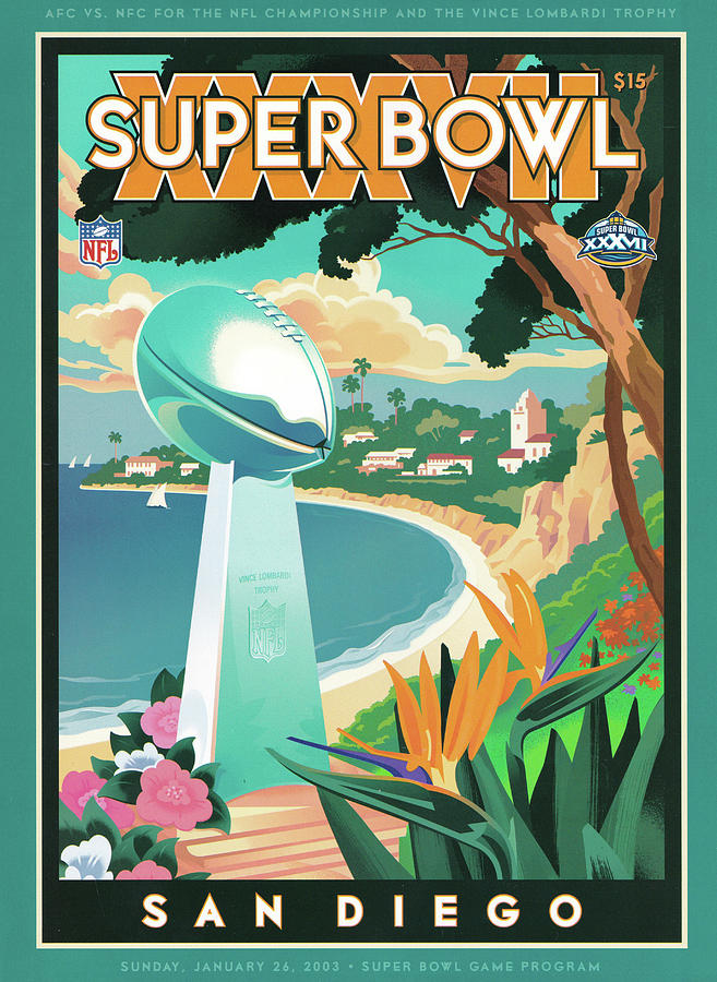 Superbowl 37 Game Program Poster Photograph by John Black
