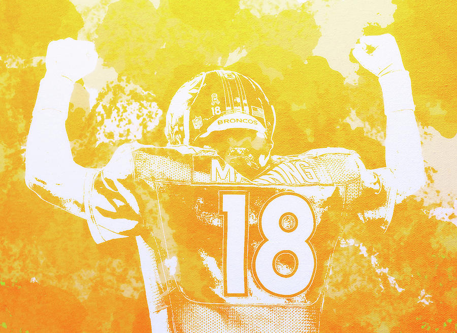 Superbowl Champion Peyton Manning  Mixed Media by Brian Reaves