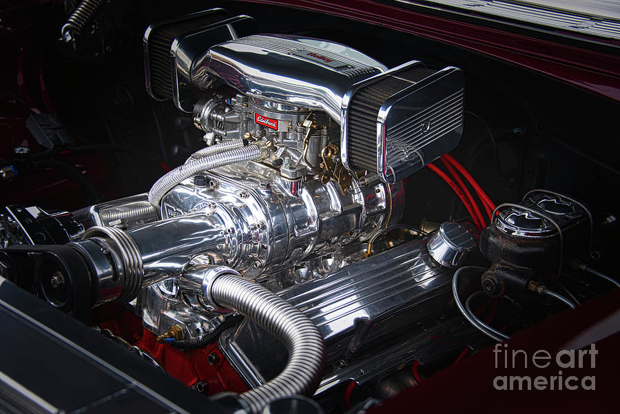 Supercharged SBC Engine Photograph by Dave Koontz
