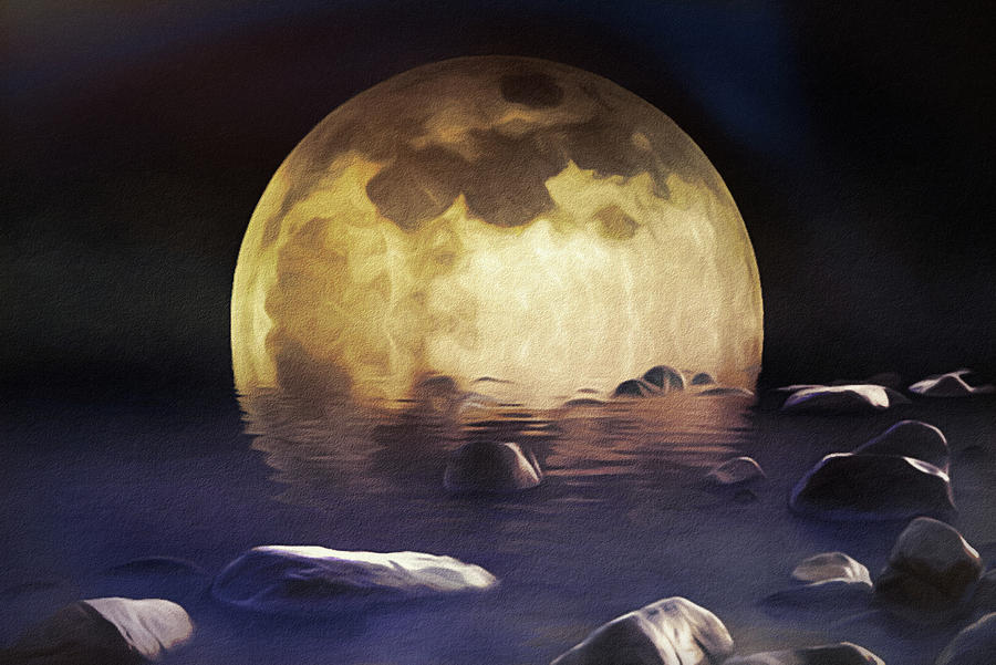 Fantasy Painting - Superfluous Moon by Susan Maxwell Schmidt