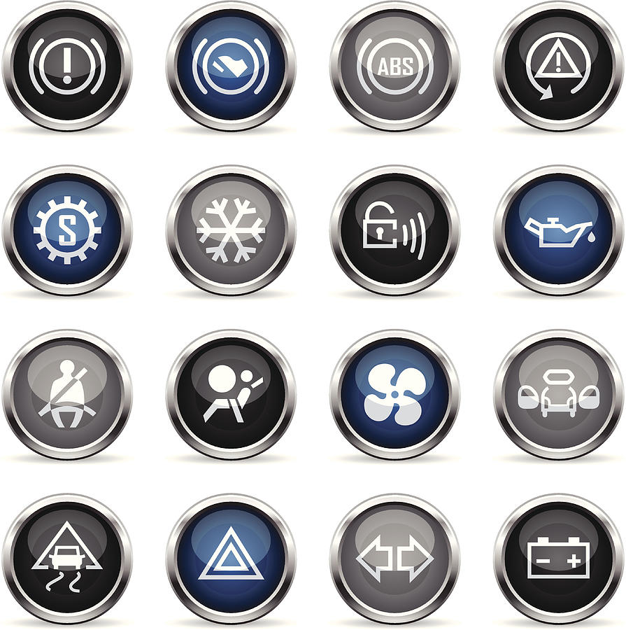 Supergloss Icons - Car Control Indicators Drawing by Aaltazar