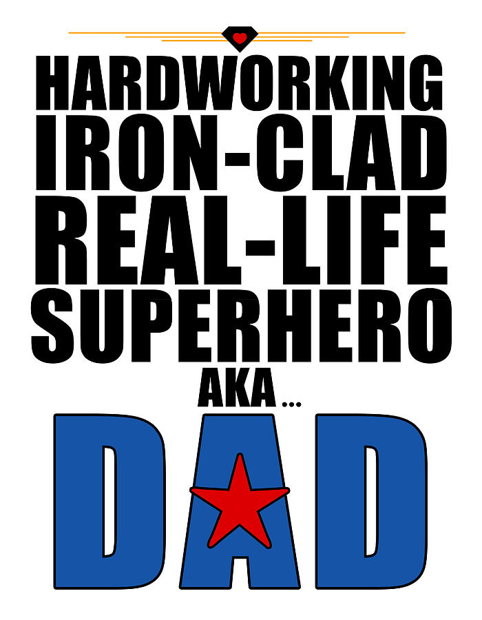 Superhero Dad Typography Digital Art by Doreen Erhardt