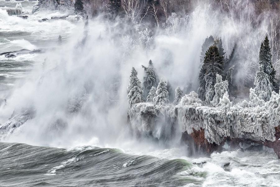 Winter Photograph - Superior Fury by Mary Amerman