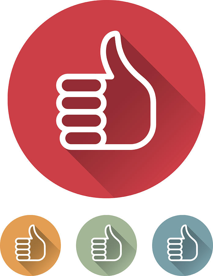 Superlight Flat Design Interface Thumbs Up Icon Drawing by Bortonia