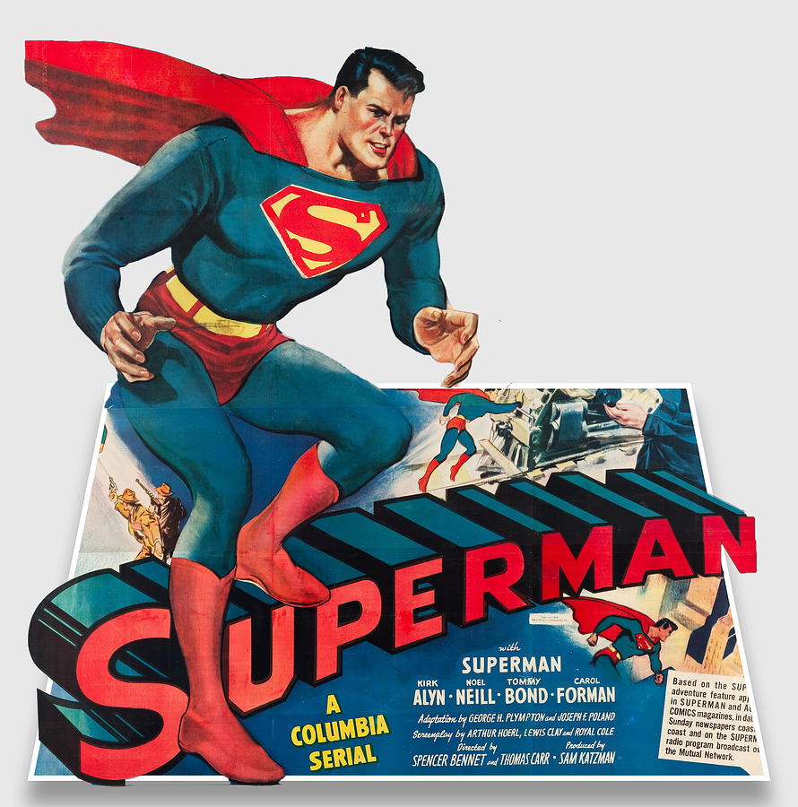 Superman, 1948 - 3d movie poster Mixed Media by Movie World Posters