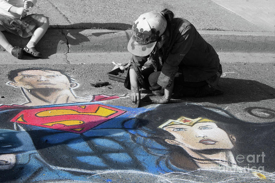 Superman Photograph - Superman and Wonder Woman by Barbara McMahon