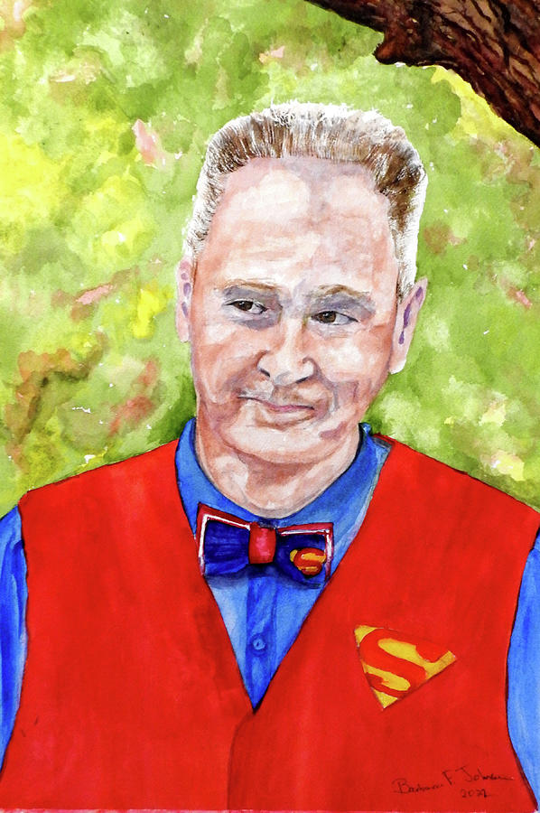 Superman Painting by Barbara F Johnson