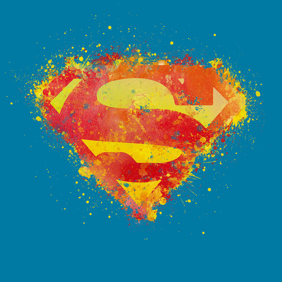 Superman logo watercolor splashes Digital Art by Mihaela Pater - Fine ...