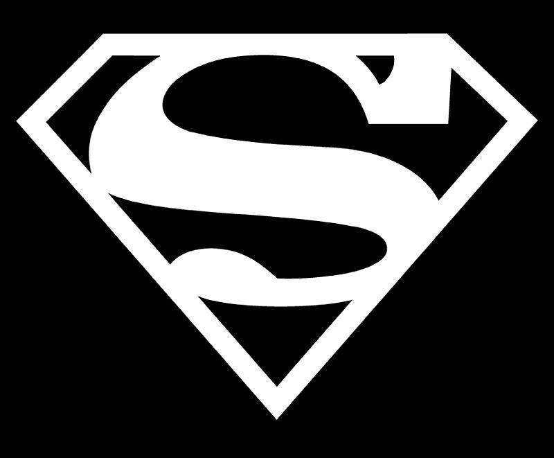 Superman Shield - White In Black Digital Art by Crystal Wick - Fine Art ...