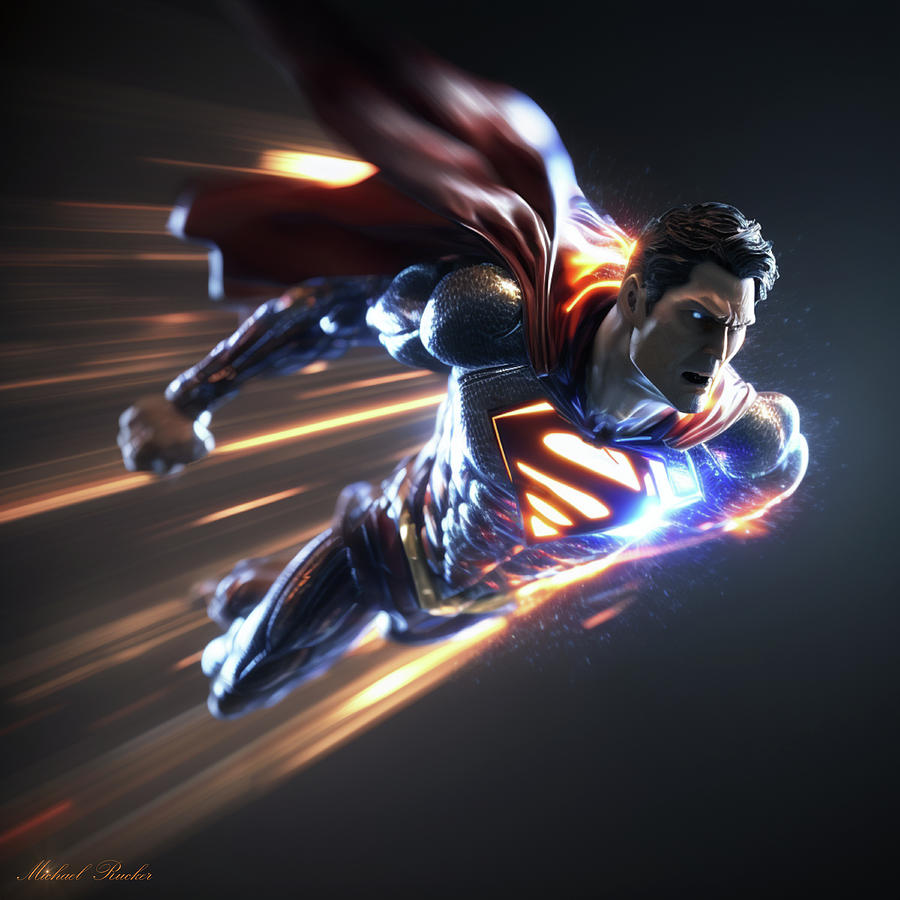 Superman / Speed of Light Digital Art by Michael Rucker