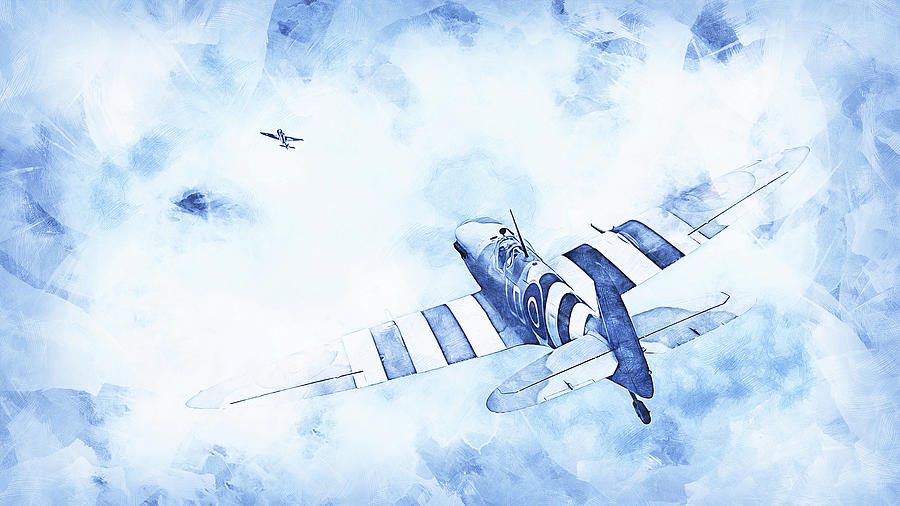 Supermarine Spitfire - 40 Painting by AM FineArtPrints