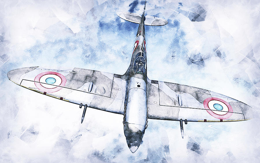 Supermarine Spitfire - 49 Painting by AM FineArtPrints