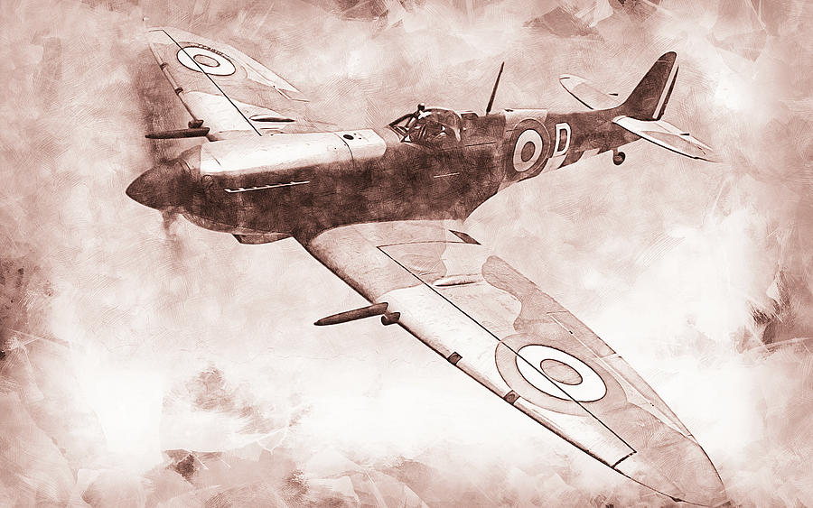 Supermarine Spitfire - 52 Painting by AM FineArtPrints