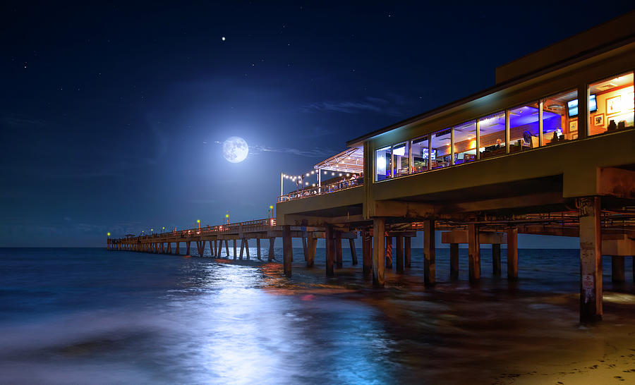 Supermoon by the Sea Photograph by Mark Andrew Thomas