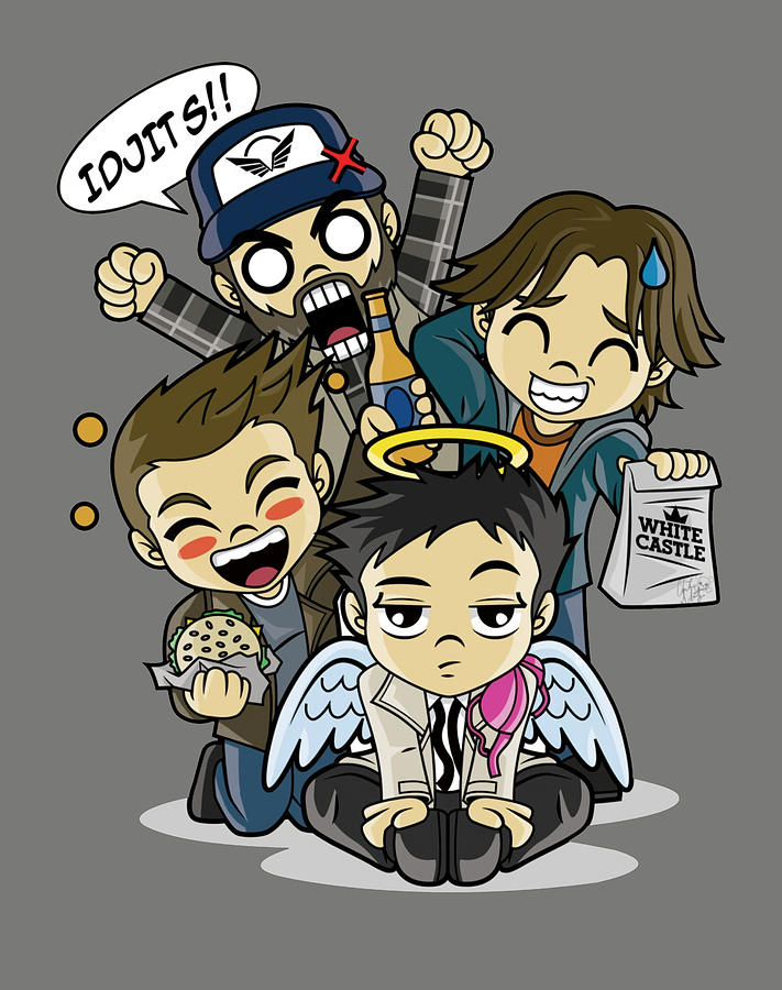 Supernatural Chibi Poor White Castiel Idjits Dean Winchester Sa Digital ...