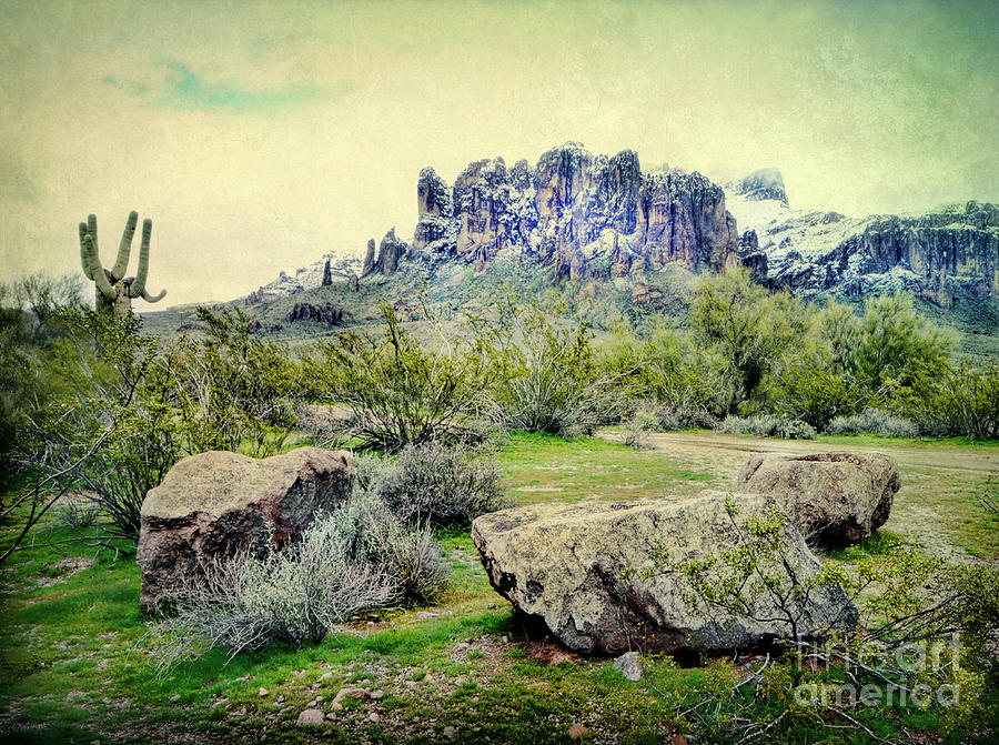 Superstition Mountains in Winter Photograph by Jill Battaglia