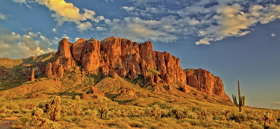 Superstition Mountains Sunset Photograph by Bob Falcone