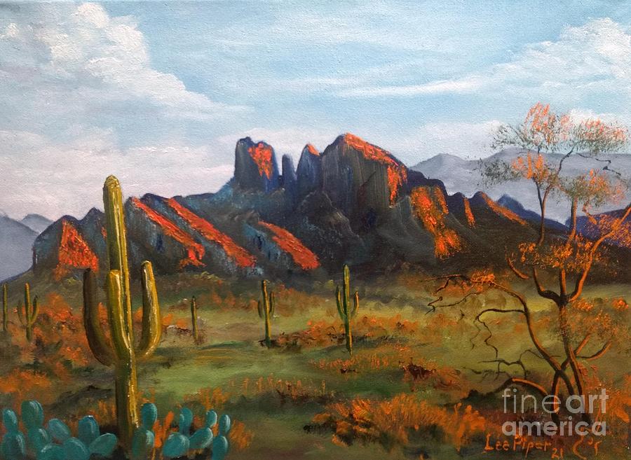 Mountain Painting - Superstition Range by Lee Piper