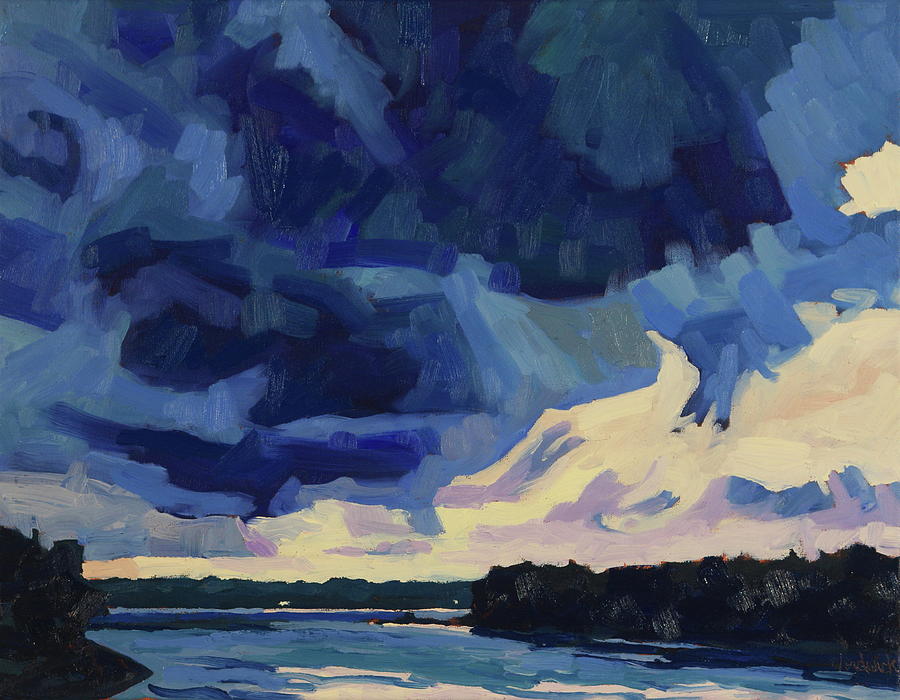 Sunset Painting - Suppertime September Singleton Thunderstorms by Phil Chadwick