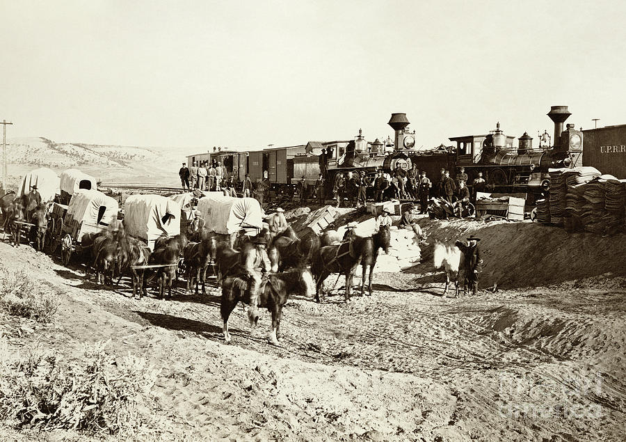 Supply Trains,1869 Photograph by Andrew Joseph Russell