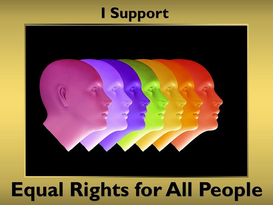 Support LGBTQ Rights Mixed Media by Nancy Ayanna Wyatt and Gerd Altmann
